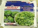 Frozen Green Peppers, 1/4 of a bag
